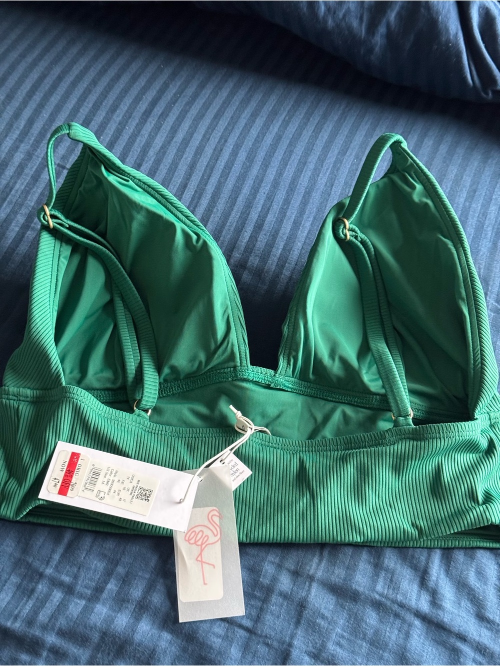 Green Ribbed Bikini Top - Picture 4 of 5